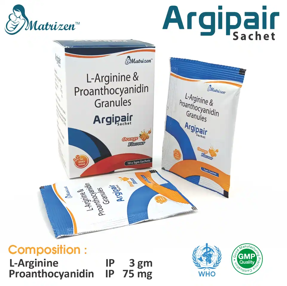 L-Arginine + Proanthocyanidin  Sachet at the best price in PCD Pharma Franchise for Nutritional Supplement, and Antioxidant Support.